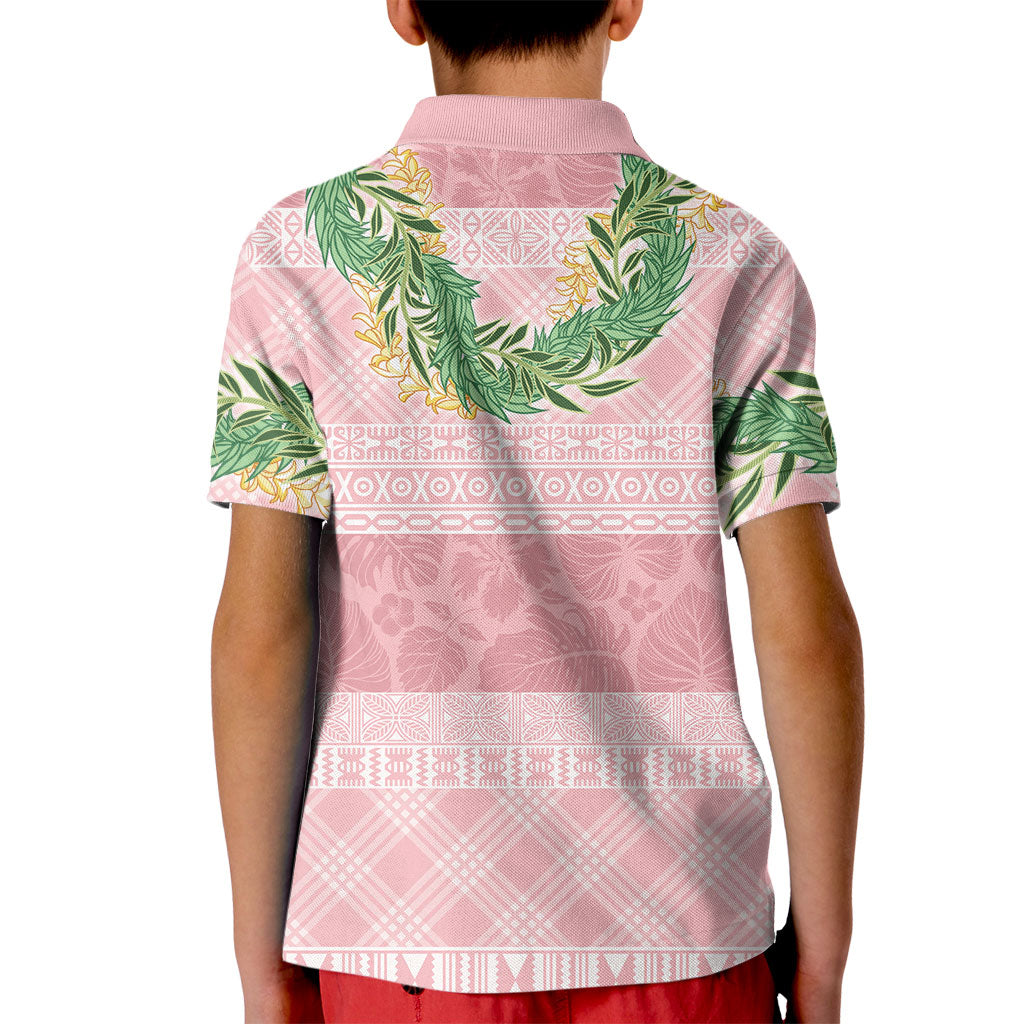 Hawai'i Paniolo Maile Twisted Lei Kid Polo Shirt Dusty Rose