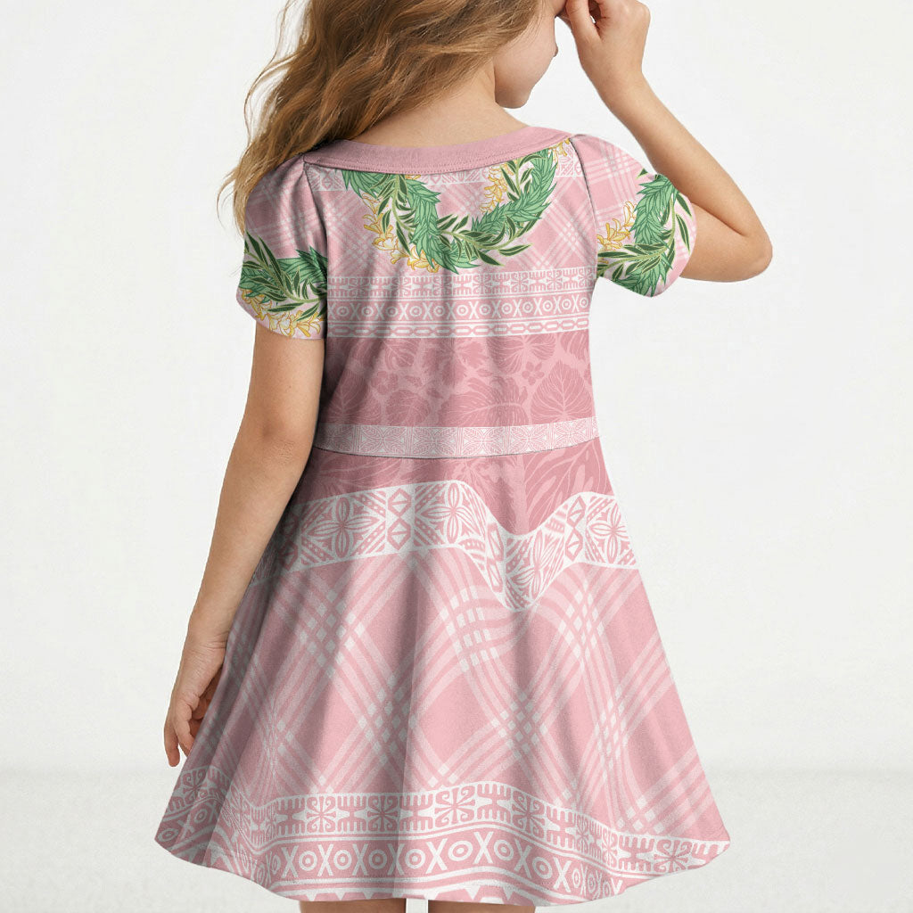 Hawai'i Paniolo Maile Twisted Lei Kid Short Sleeve Dress Dusty Rose