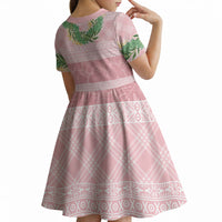 Hawai'i Paniolo Maile Twisted Lei Kid Short Sleeve Dress Dusty Rose