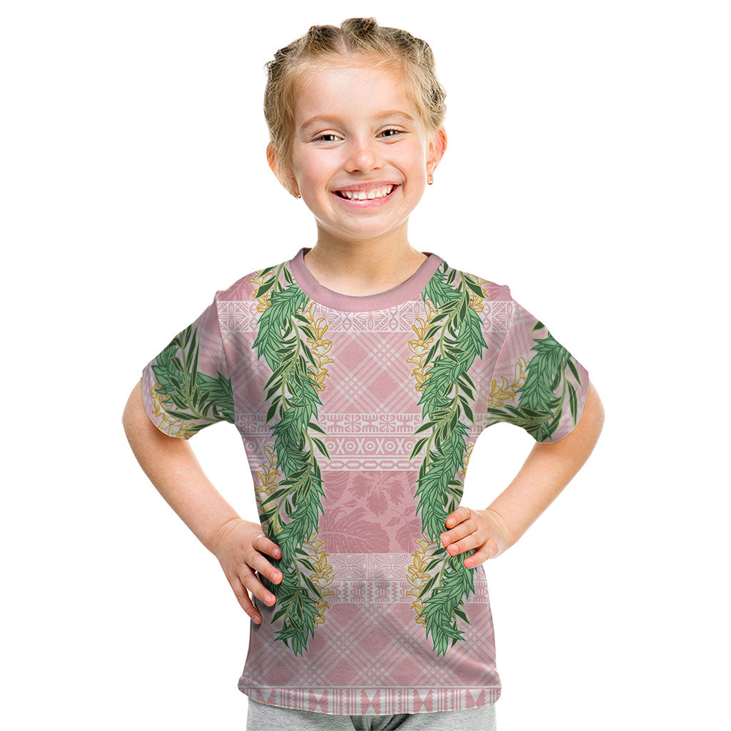 Hawai'i Paniolo Maile Twisted Lei Kid T Shirt Dusty Rose