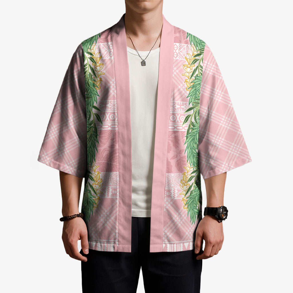 Hawai'i Paniolo Maile Twisted Lei Kimono Dusty Rose