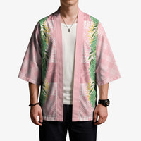 Hawai'i Paniolo Maile Twisted Lei Kimono Dusty Rose
