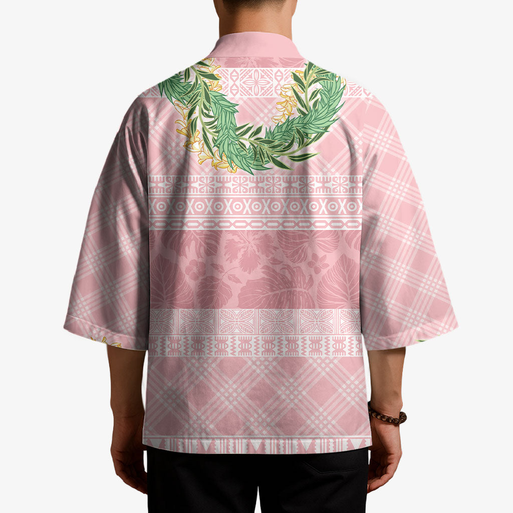 Hawai'i Paniolo Maile Twisted Lei Kimono Dusty Rose