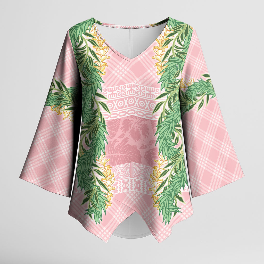 Hawai'i Paniolo Maile Twisted Lei Kimono Sleeve Blouse Dusty Rose LT7 Female Dusty Rose - Polynesian Pride