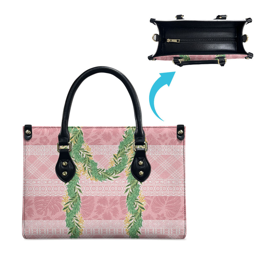 Hawai'i Paniolo Maile Twisted Lei Leather Bag Dusty Rose