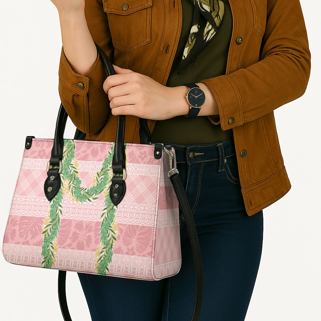 Hawai'i Paniolo Maile Twisted Lei Leather Bag Dusty Rose