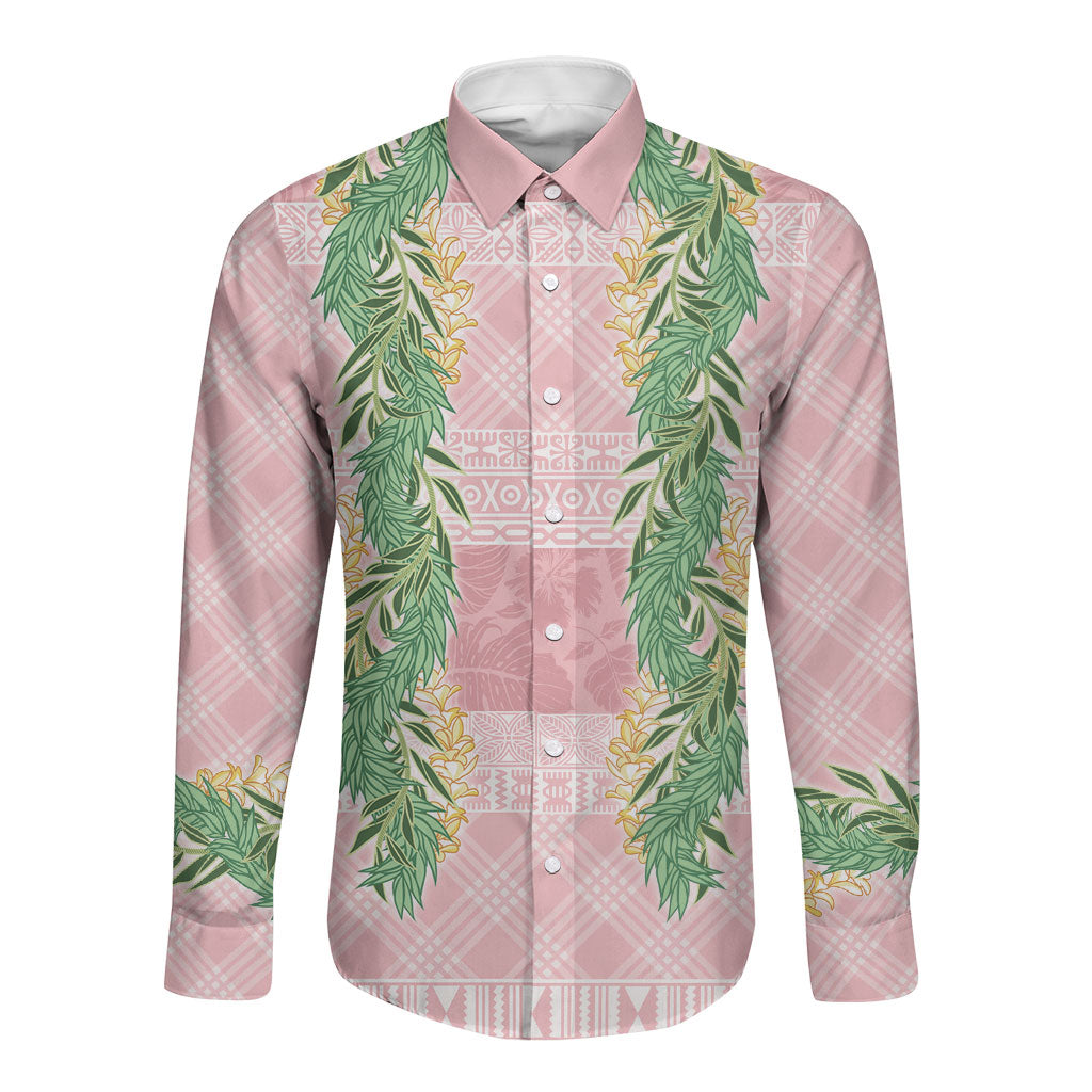 Hawai'i Paniolo Maile Twisted Lei Long Sleeve Button Shirt Dusty Rose LT7 Unisex Dusty Rose - Polynesian Pride