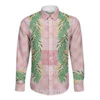 Hawai'i Paniolo Maile Twisted Lei Long Sleeve Button Shirt Dusty Rose LT7 Unisex Dusty Rose - Polynesian Pride
