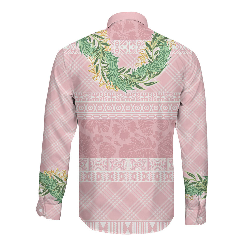 Hawai'i Paniolo Maile Twisted Lei Long Sleeve Button Shirt Dusty Rose LT7 - Polynesian Pride