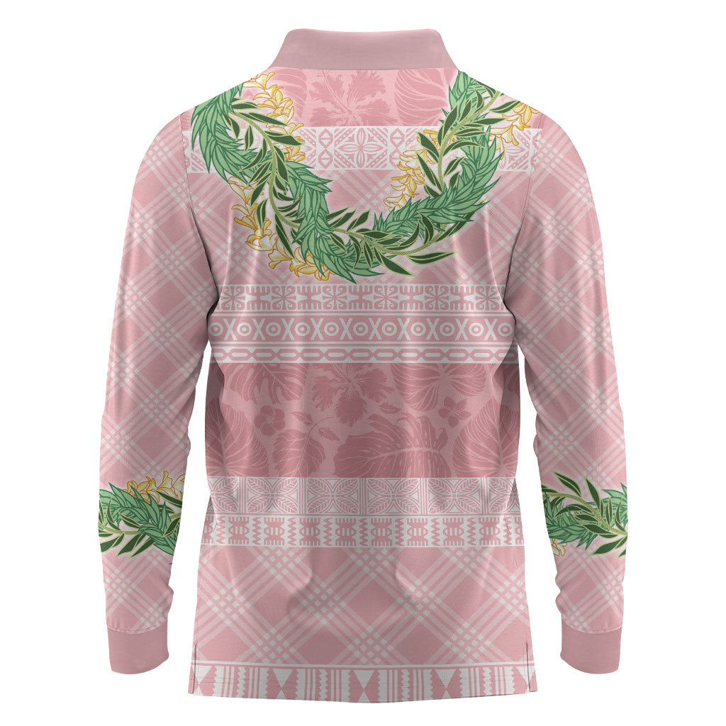 Hawai'i Paniolo Maile Twisted Lei Long Sleeve Polo Shirt Dusty Rose