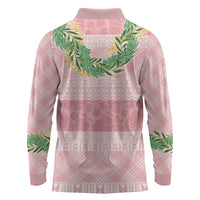 Hawai'i Paniolo Maile Twisted Lei Long Sleeve Polo Shirt Dusty Rose