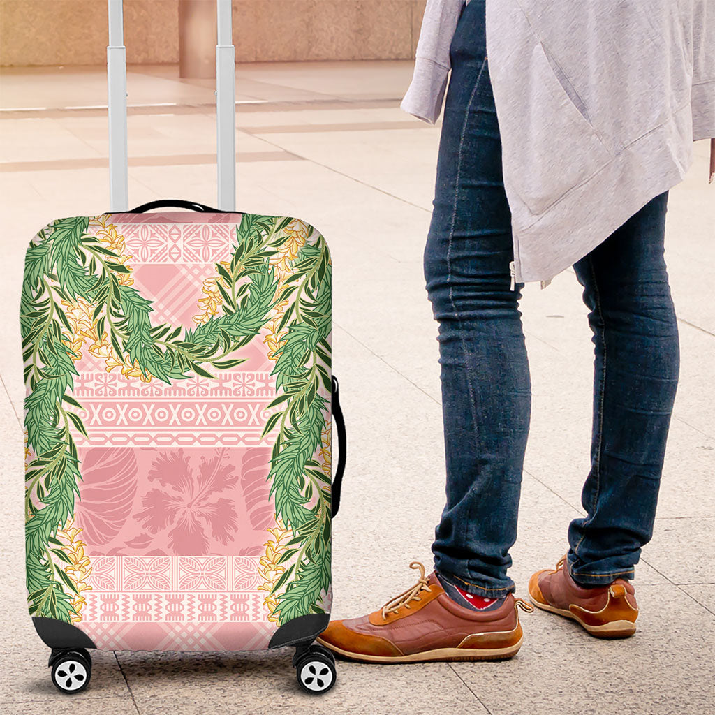 Hawai'i Paniolo Maile Twisted Lei Luggage Cover Dusty Rose LT7 Dusty Rose - Polynesian Pride