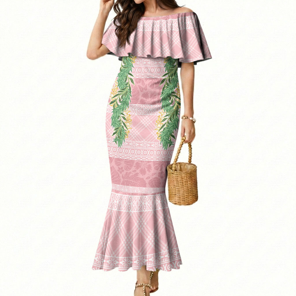 Hawai'i Paniolo Maile Twisted Lei Mermaid Dress Dusty Rose