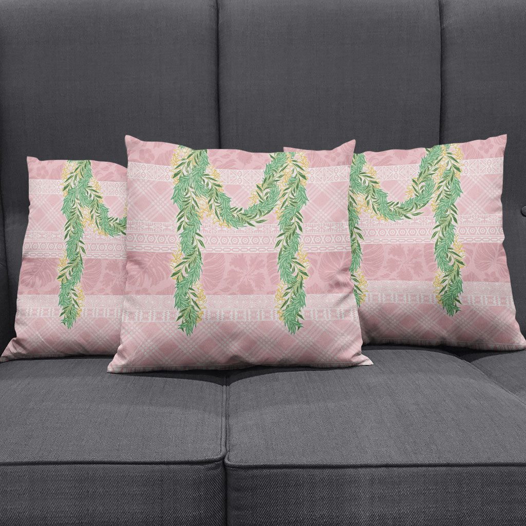 Hawai'i Paniolo Maile Twisted Lei Pillow Cover Dusty Rose