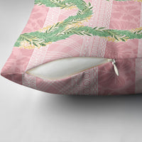 Hawai'i Paniolo Maile Twisted Lei Pillow Cover Dusty Rose