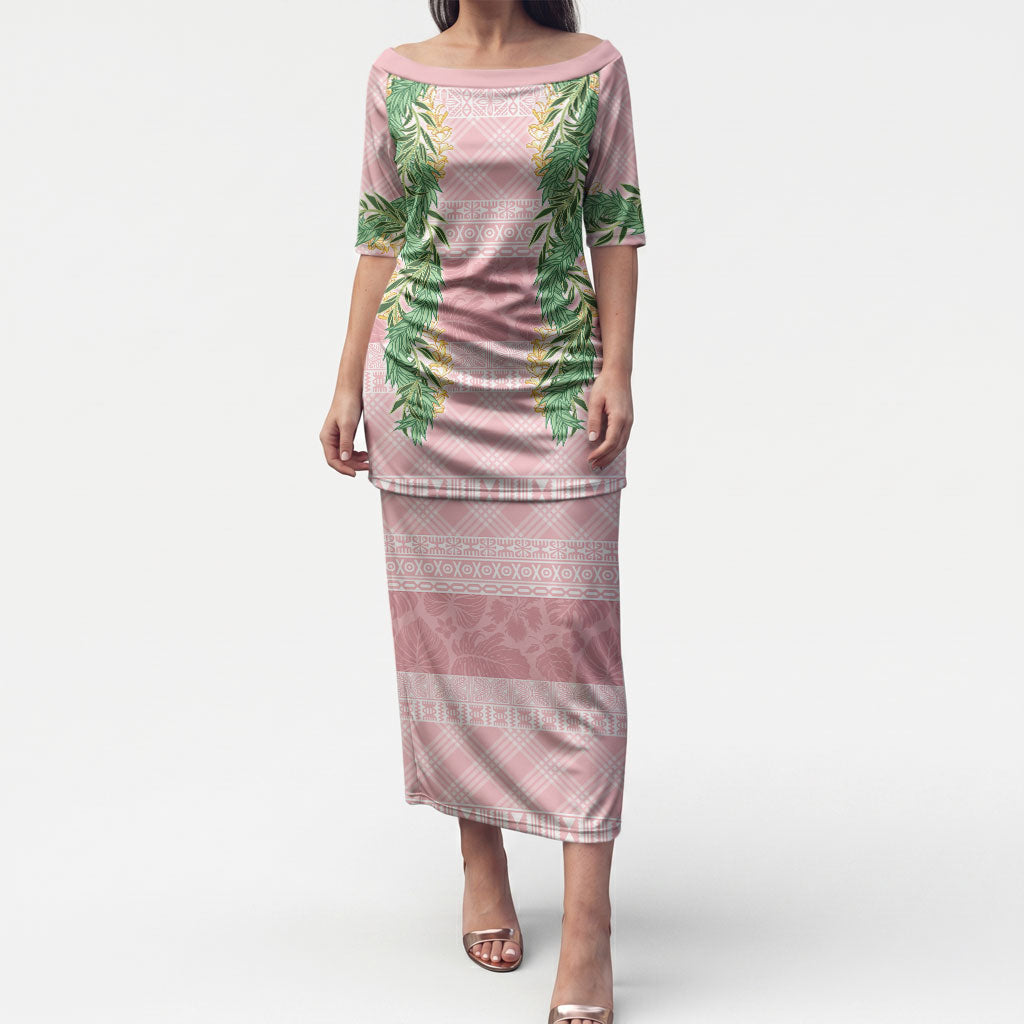 Hawai'i Paniolo Maile Twisted Lei Puletasi Dusty Rose