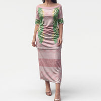 Hawai'i Paniolo Maile Twisted Lei Puletasi Dusty Rose