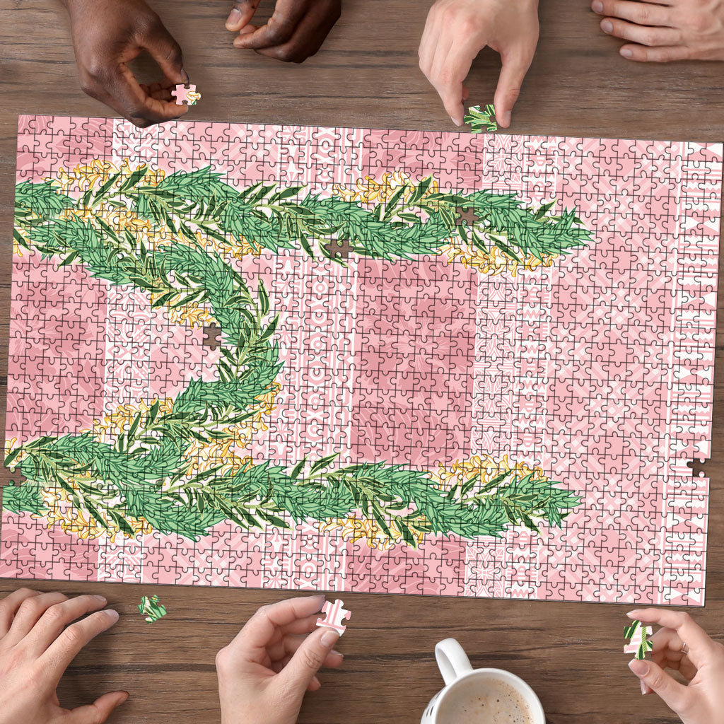 Hawai'i Paniolo Maile Twisted Lei Puzzle Dusty Rose