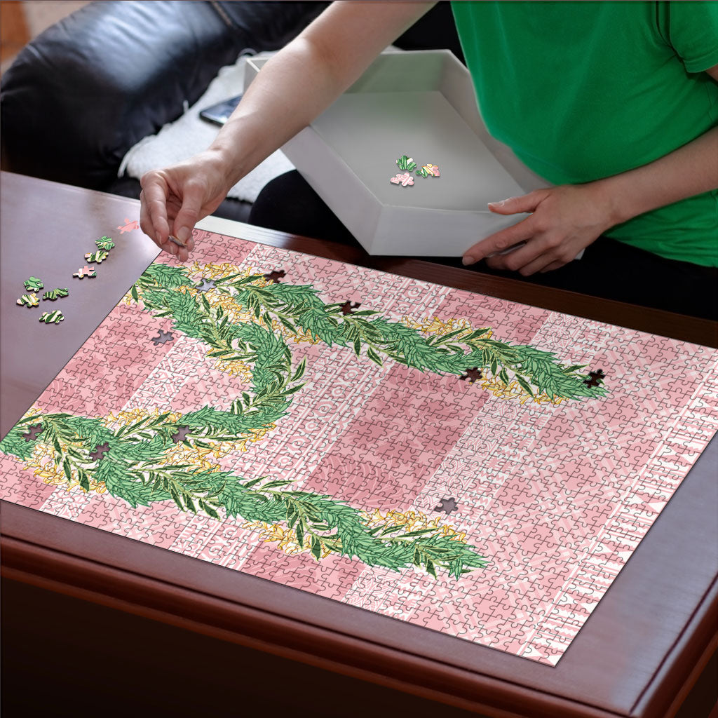 Hawai'i Paniolo Maile Twisted Lei Puzzle Dusty Rose