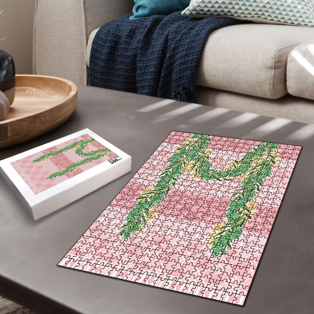 Hawai'i Paniolo Maile Twisted Lei Puzzle Dusty Rose