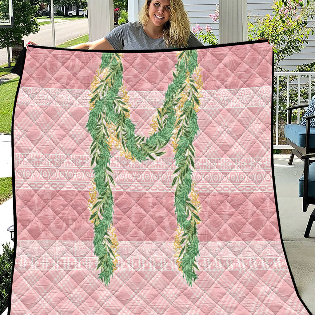 Hawai'i Paniolo Maile Twisted Lei Quilt Dusty Rose