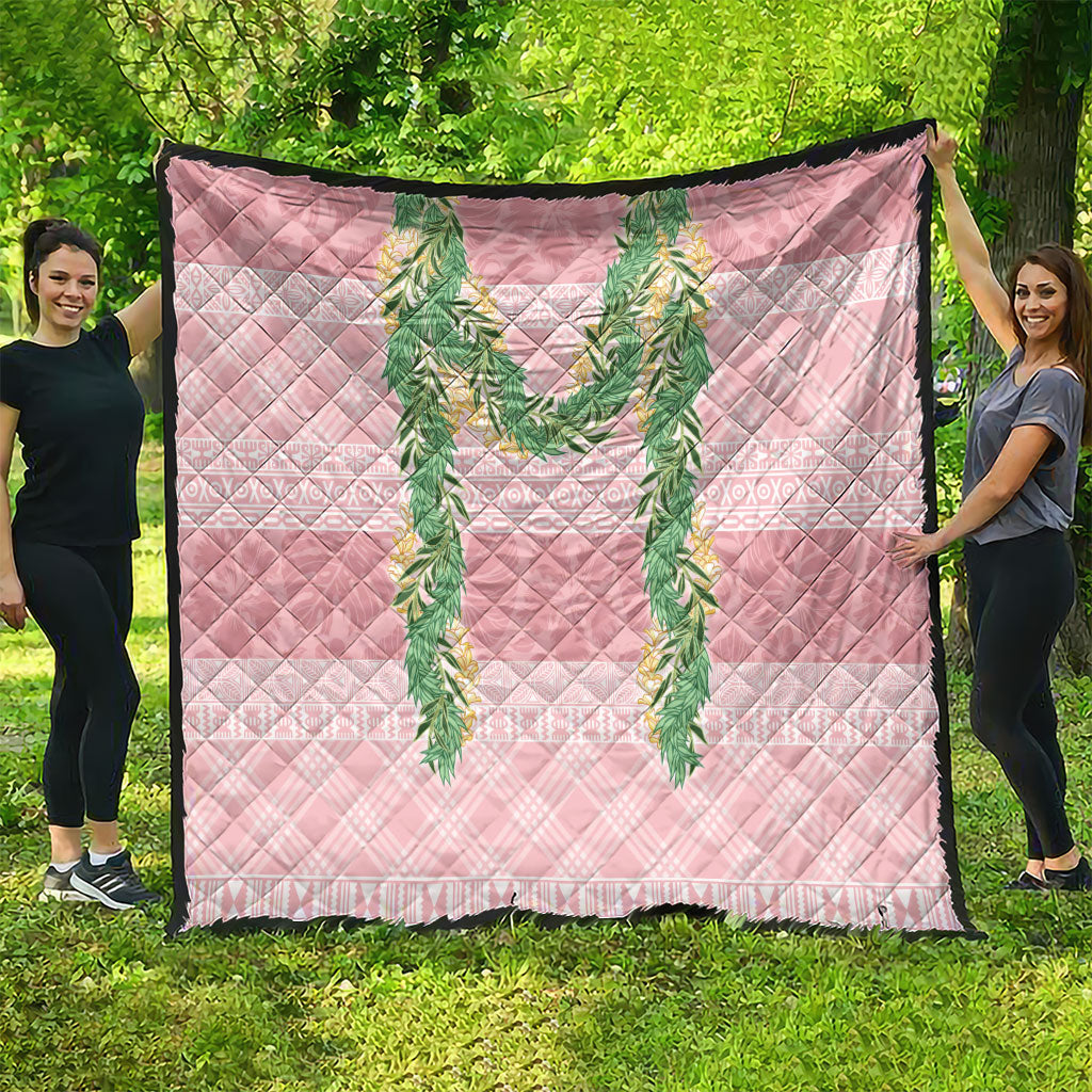 Hawai'i Paniolo Maile Twisted Lei Quilt Dusty Rose