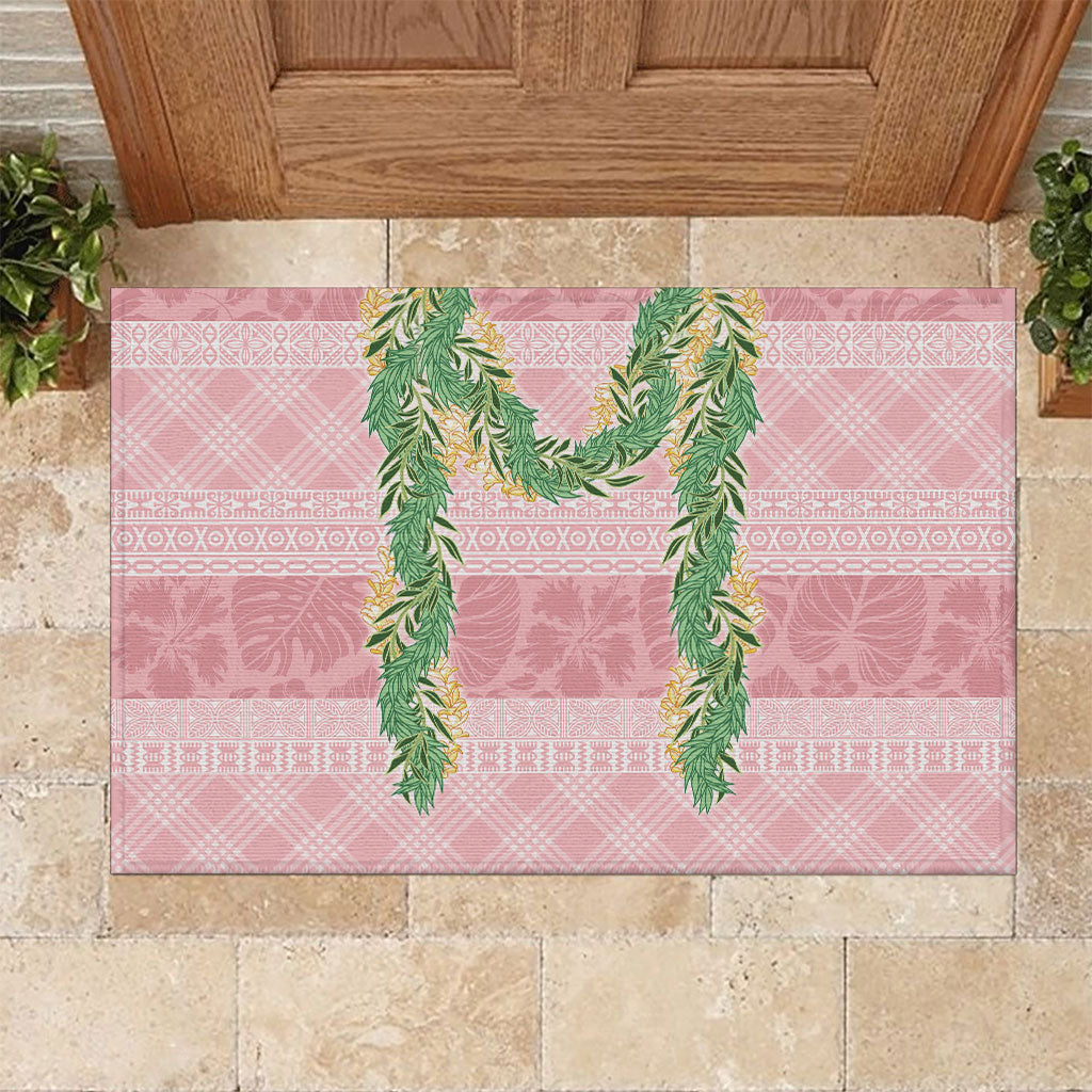 Hawai'i Paniolo Maile Twisted Lei Rubber Doormat Dusty Rose