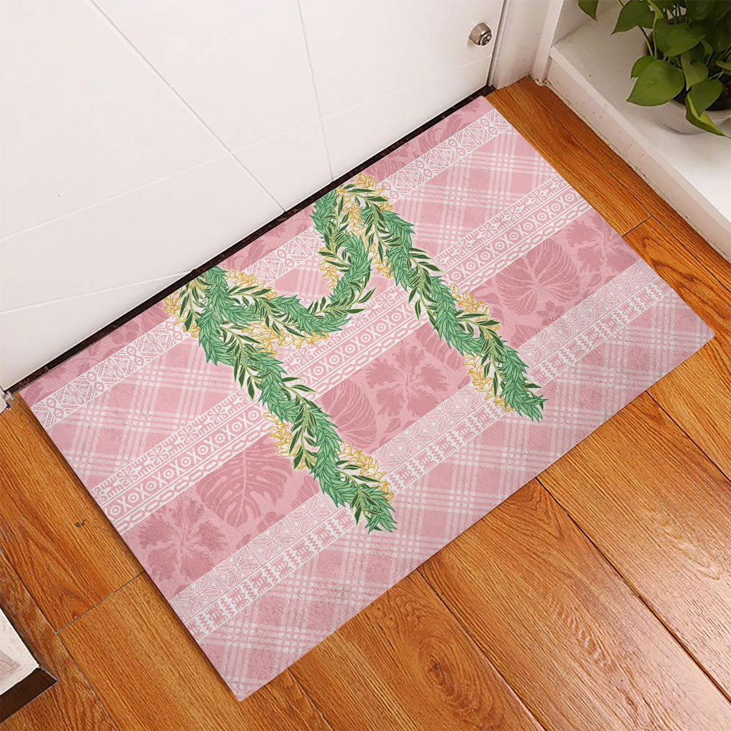 Hawai'i Paniolo Maile Twisted Lei Rubber Doormat Dusty Rose