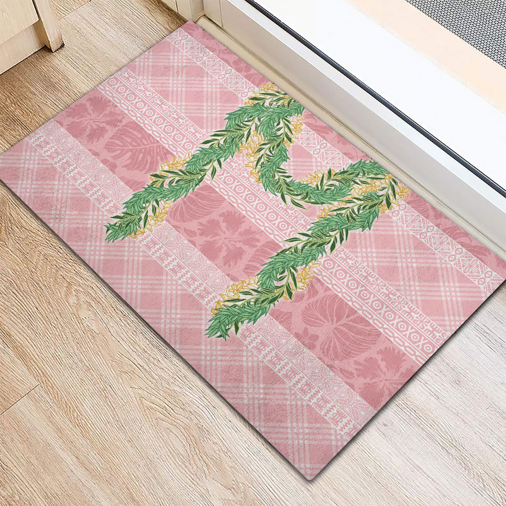 Hawai'i Paniolo Maile Twisted Lei Rubber Doormat Dusty Rose
