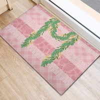 Hawai'i Paniolo Maile Twisted Lei Rubber Doormat Dusty Rose