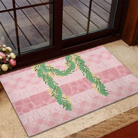 Hawai'i Paniolo Maile Twisted Lei Rubber Doormat Dusty Rose