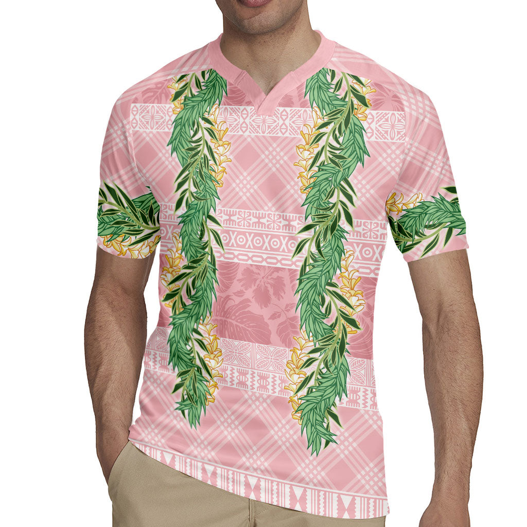 Hawai'i Paniolo Maile Twisted Lei Rugby Jersey Dusty Rose