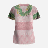 Hawai'i Paniolo Maile Twisted Lei Scrub Top Dusty Rose