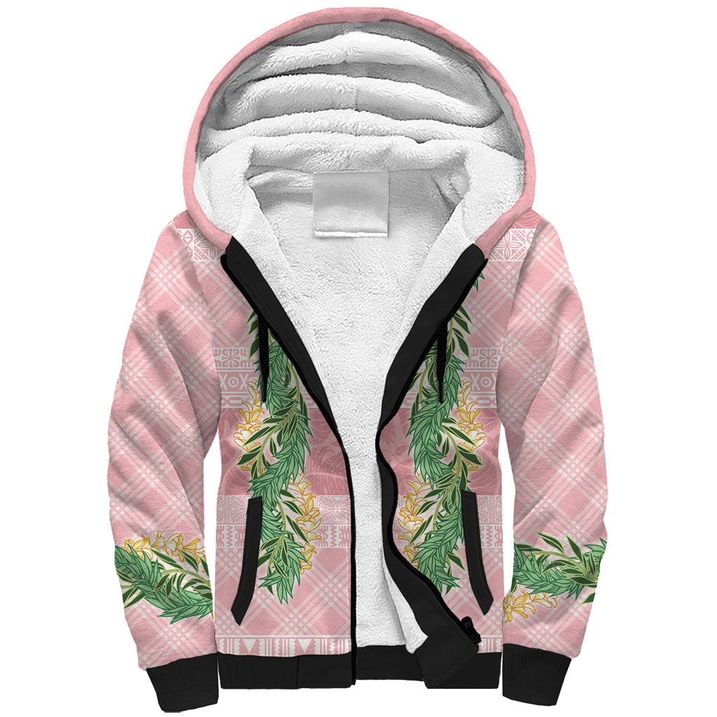 Hawai'i Paniolo Maile Twisted Lei Sherpa Hoodie Dusty Rose