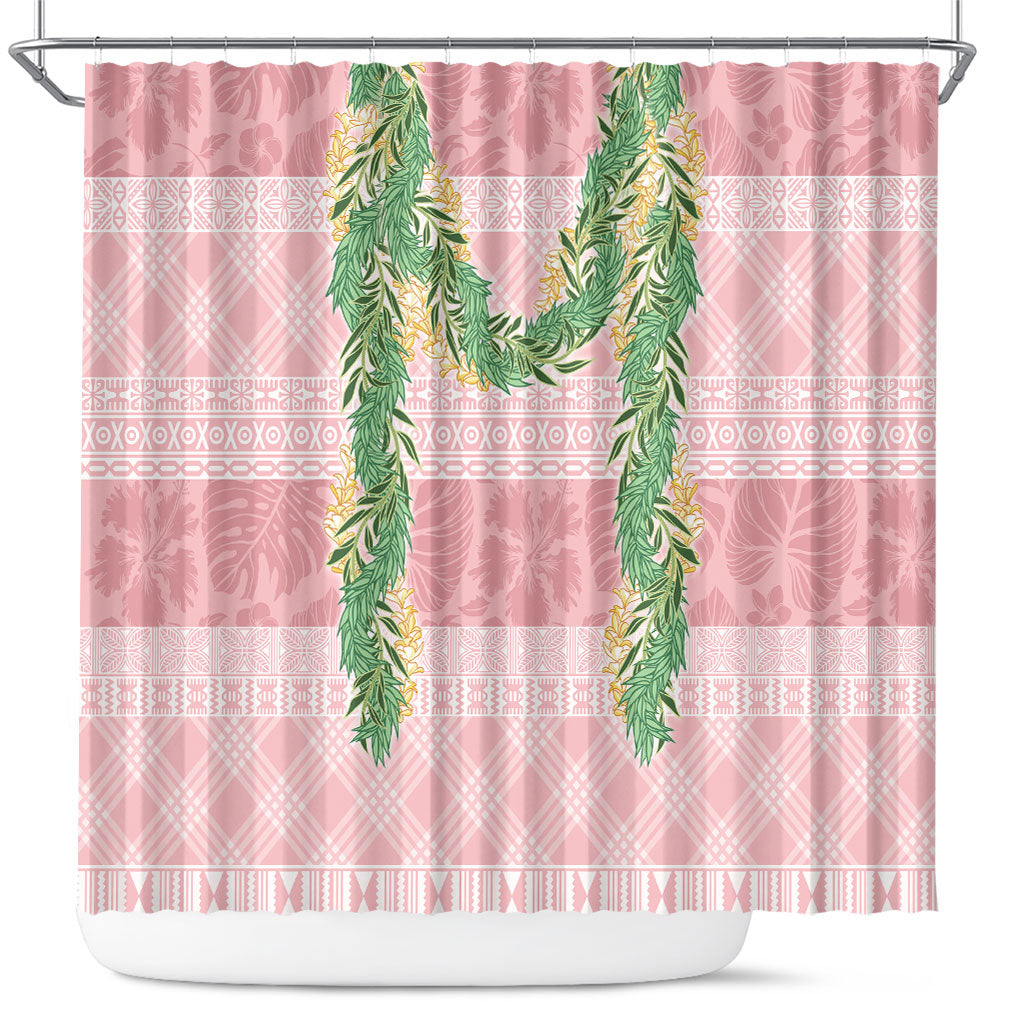 Hawai'i Paniolo Maile Twisted Lei Shower Curtain Dusty Rose