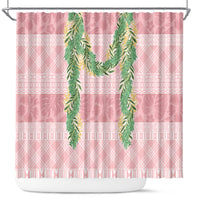 Hawai'i Paniolo Maile Twisted Lei Shower Curtain Dusty Rose