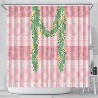 Hawai'i Paniolo Maile Twisted Lei Shower Curtain Dusty Rose
