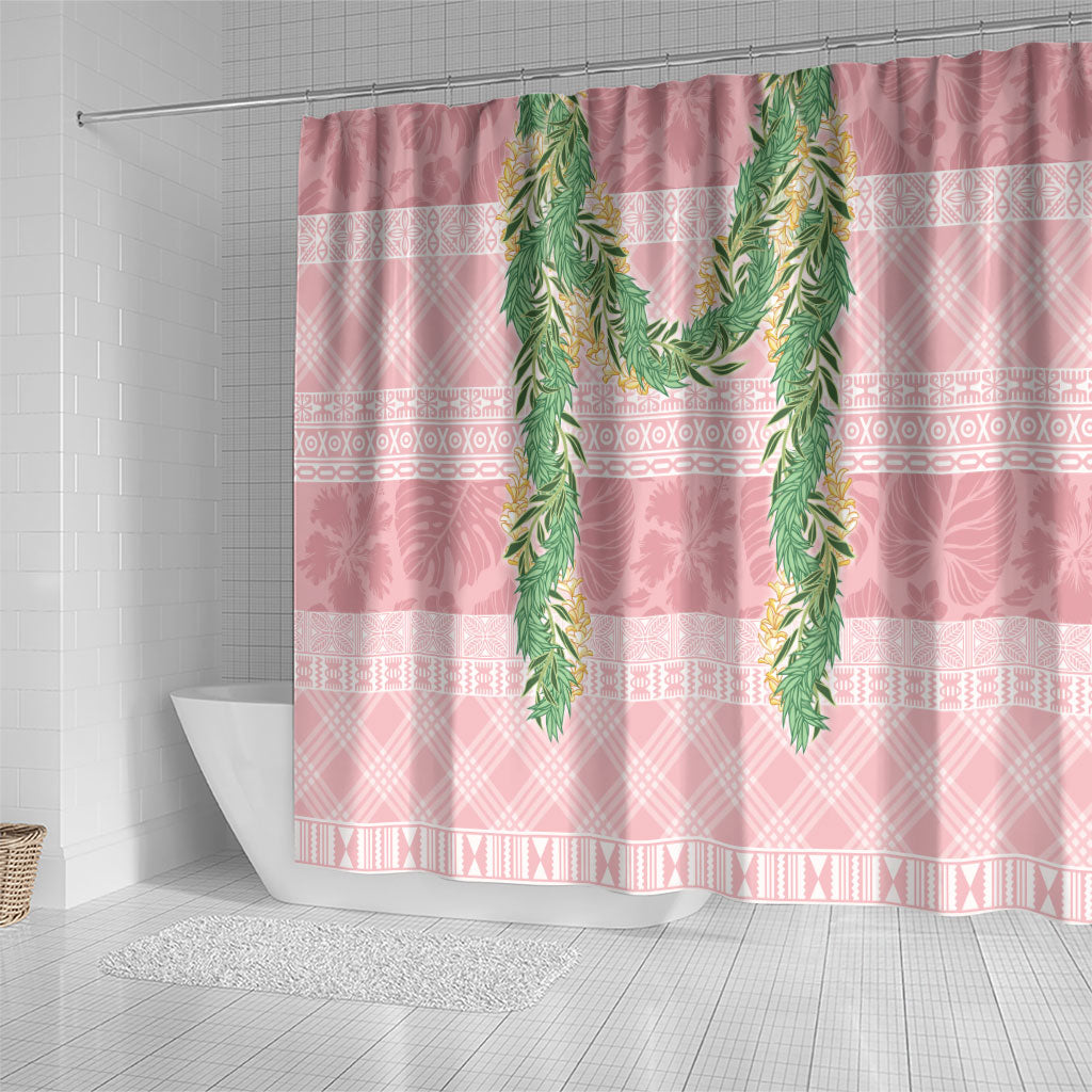 Hawai'i Paniolo Maile Twisted Lei Shower Curtain Dusty Rose