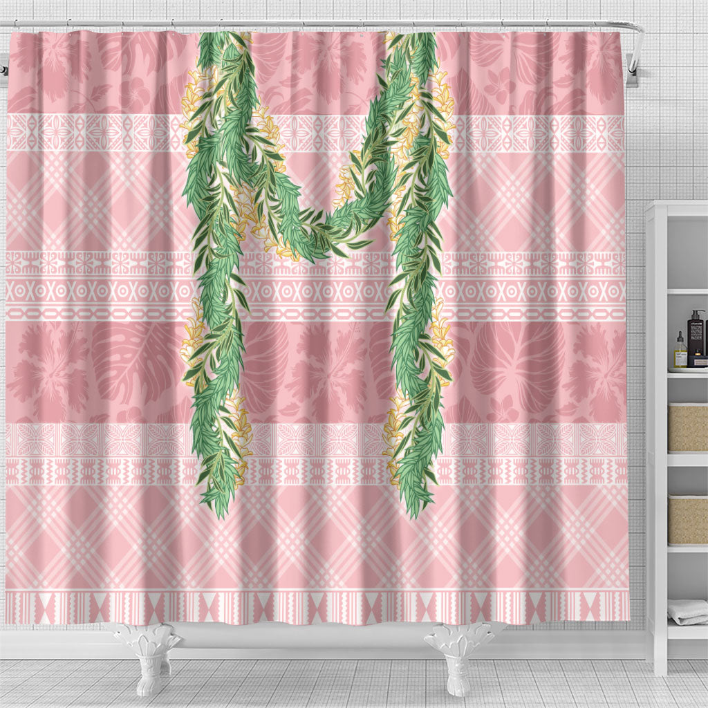 Hawai'i Paniolo Maile Twisted Lei Shower Curtain Dusty Rose