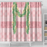 Hawai'i Paniolo Maile Twisted Lei Shower Curtain Dusty Rose