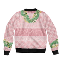 Hawai'i Paniolo Maile Twisted Lei Sleeve Zip Bomber Jacket Dusty Rose