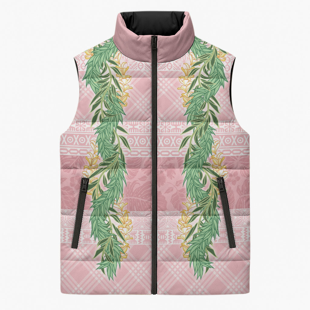 Hawai'i Paniolo Maile Twisted Lei Sleeveless Puffer Jacket Dusty Rose