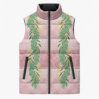 Hawai'i Paniolo Maile Twisted Lei Sleeveless Puffer Jacket Dusty Rose