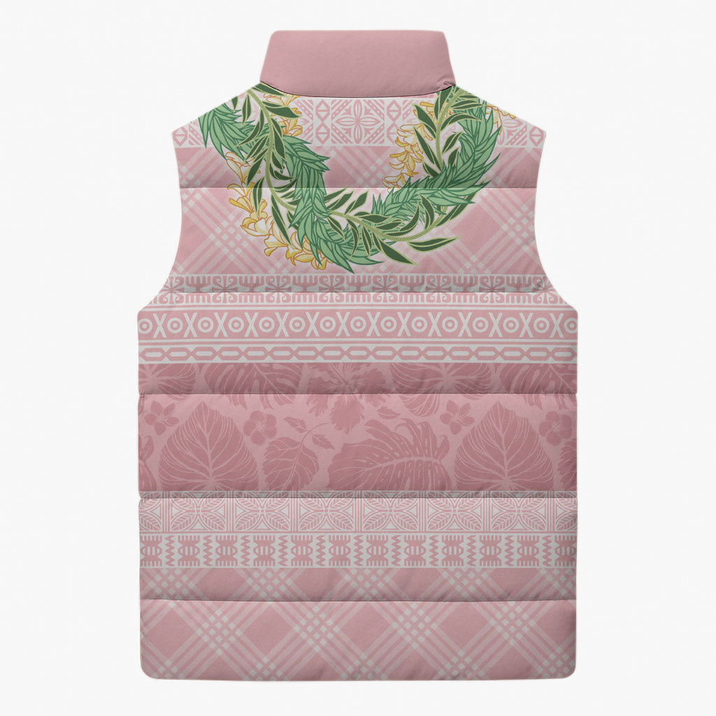 Hawai'i Paniolo Maile Twisted Lei Sleeveless Puffer Jacket Dusty Rose