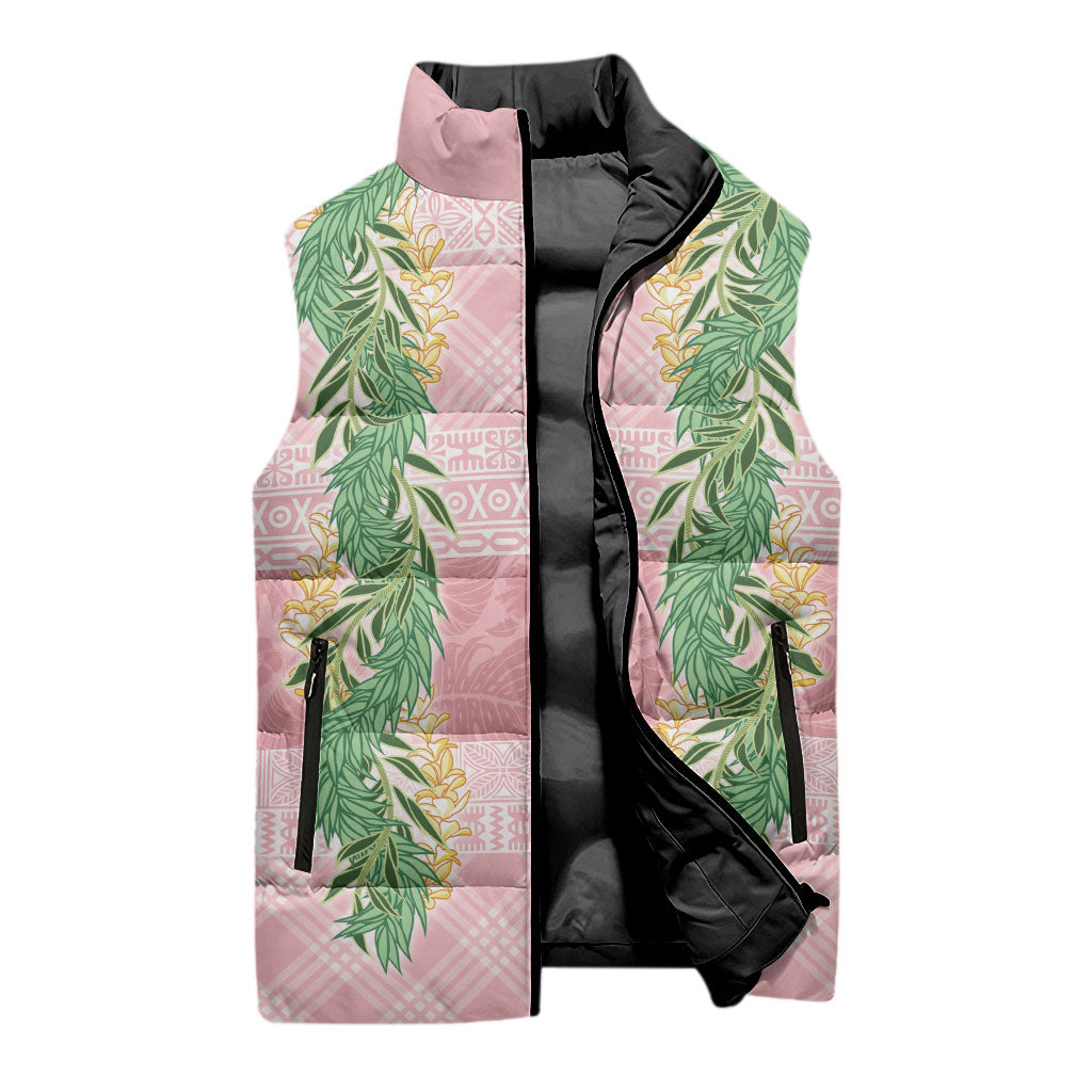 Hawai'i Paniolo Maile Twisted Lei Sleeveless Puffer Jacket Dusty Rose