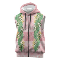 Hawai'i Paniolo Maile Twisted Lei Sleeveless Zip Hoodie Dusty Rose