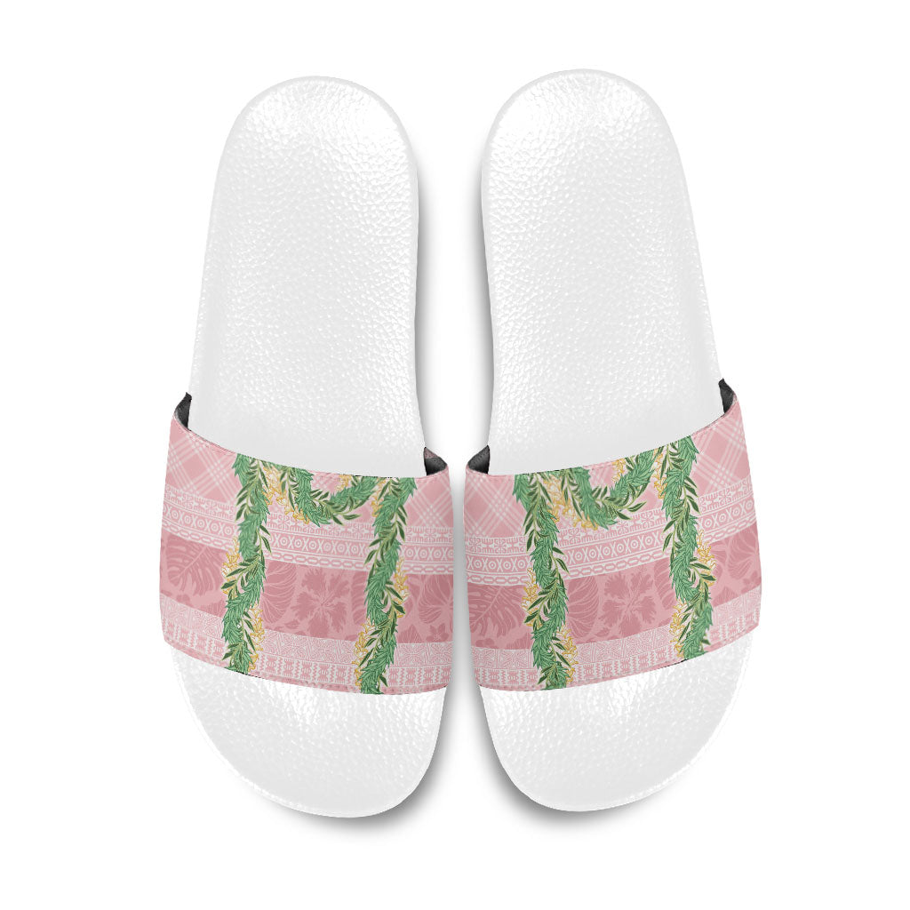 Hawai'i Paniolo Maile Twisted Lei Slide Sandals Dusty Rose