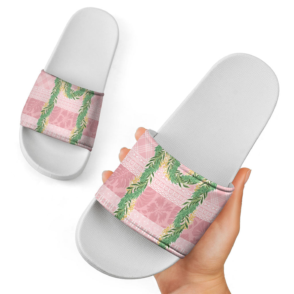 Hawai'i Paniolo Maile Twisted Lei Slide Sandals Dusty Rose