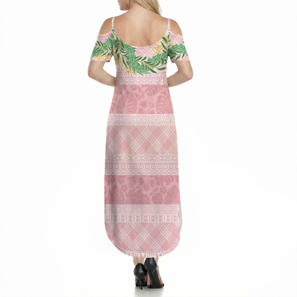 Hawai'i Paniolo Maile Twisted Lei Summer Maxi Dress Dusty Rose LT7 - Polynesian Pride
