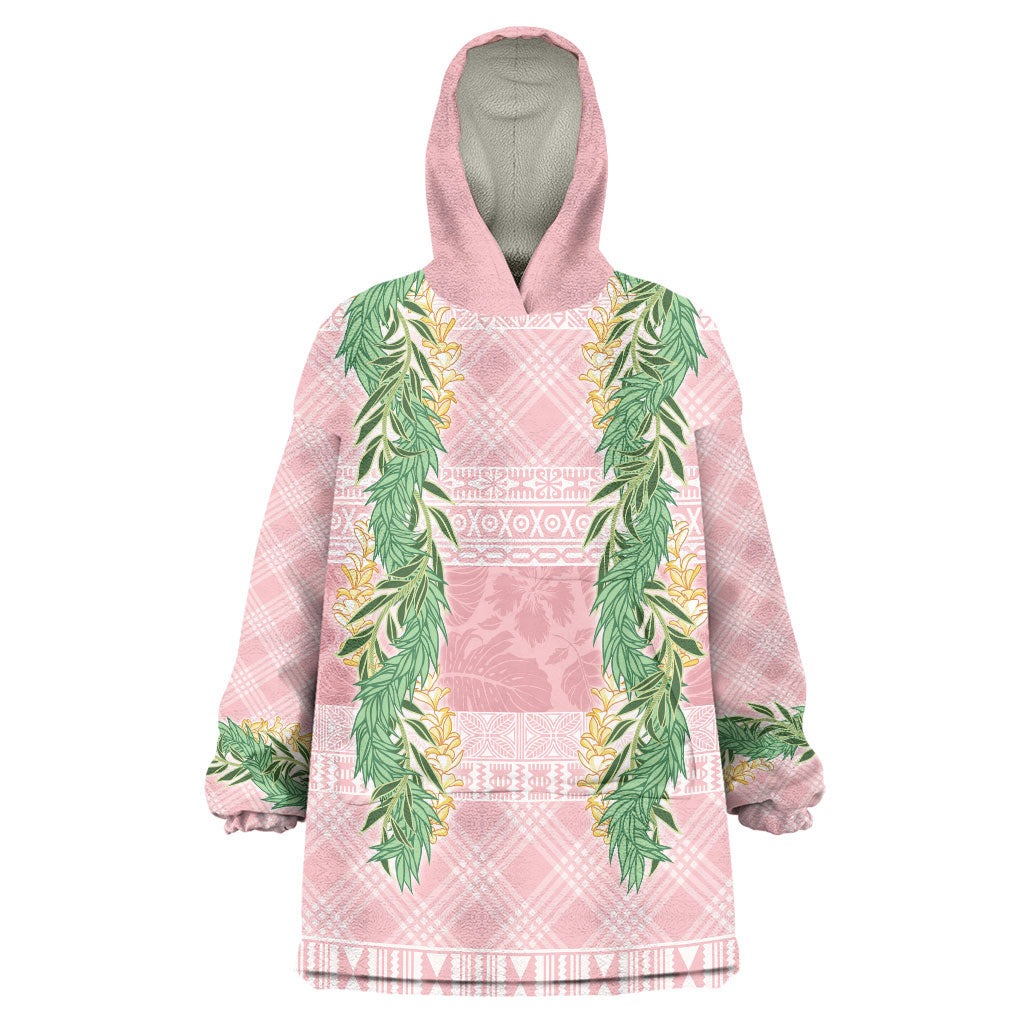 Hawai'i Paniolo Maile Twisted Lei Wearable Blanket Hoodie Dusty Rose